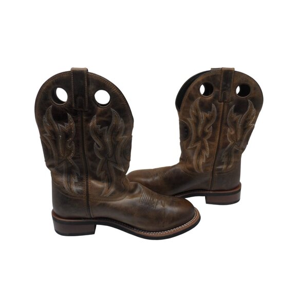 Laredo Men's 10" Cowboy Round Toe Leather Western Boots 7915 Brown Size 9D - Picture 6 of 8